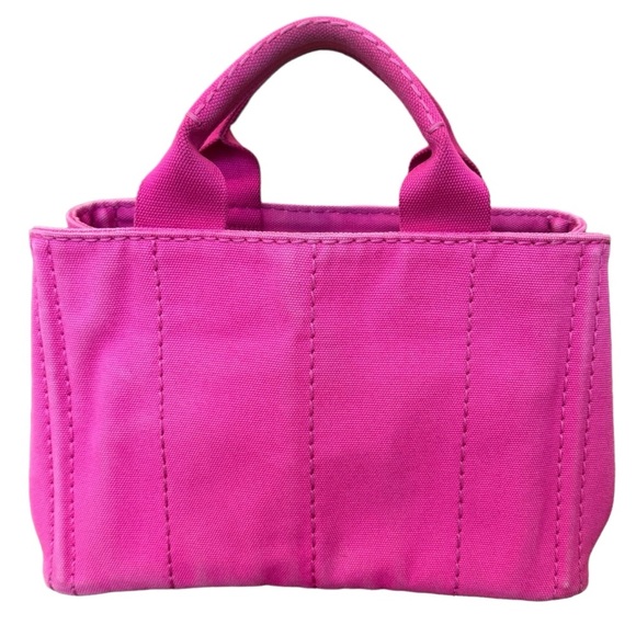 Prada Canapa Canvas Medium Tote Bag Hot Pink - Picture 3 of 15